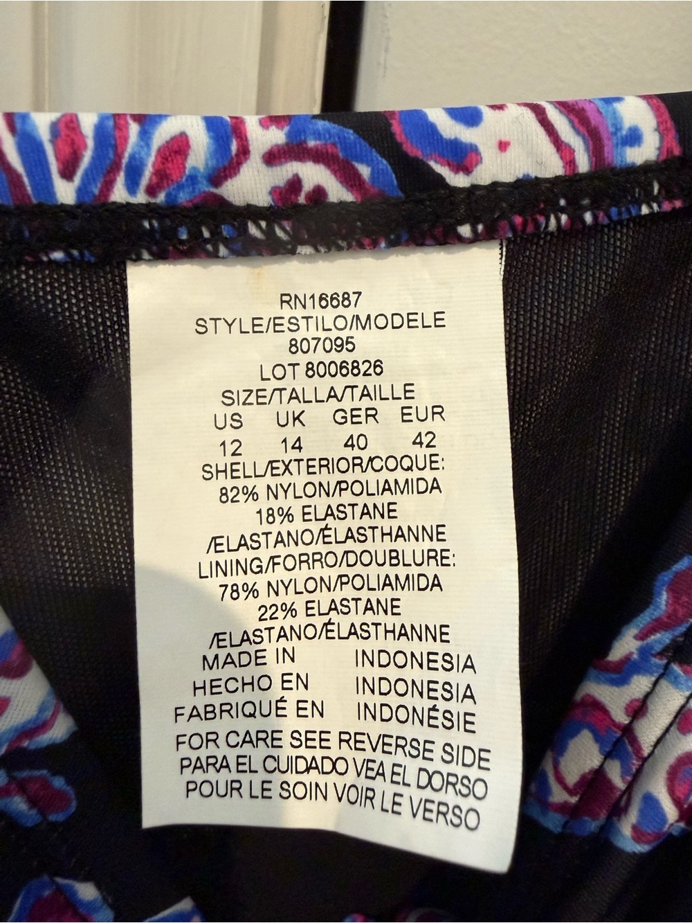 Swim Solutions Women's Paisley Tummy Control Swim Dress Size 12 NWT - Picture 8 of 8